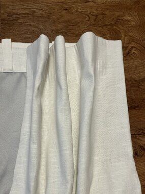 Pottery Barn Emery Linen White Blackout 3-in-1 Pole Top Curtain Panel 50" x 108"